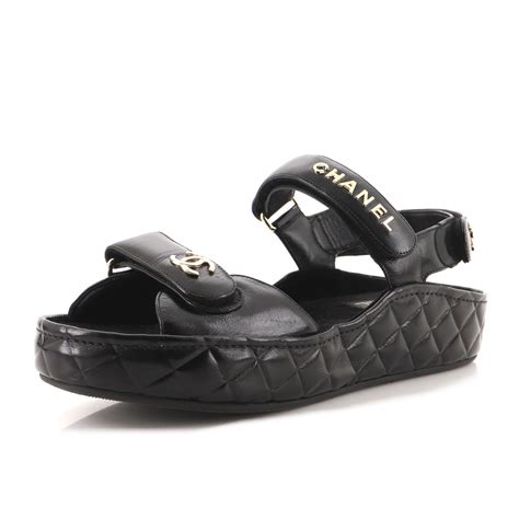 chanel black strap logo sandals|Chanel sandals official site.